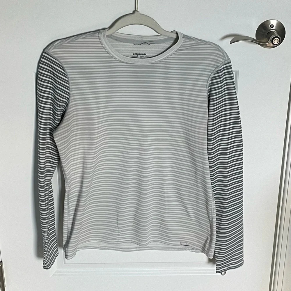 Patagonia Capilene 3 Mid-weight Polartec mixed stripe Top gray 29478